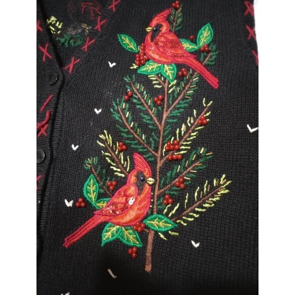 Bobbie Brooks Sweater Ladies‎ Large Cardinal Christmas - Picture 3 of 7